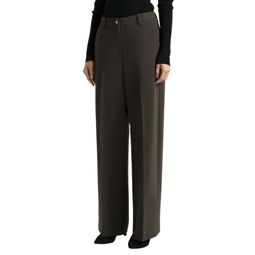 Cue Khaki Double Weave Wide Leg Pant